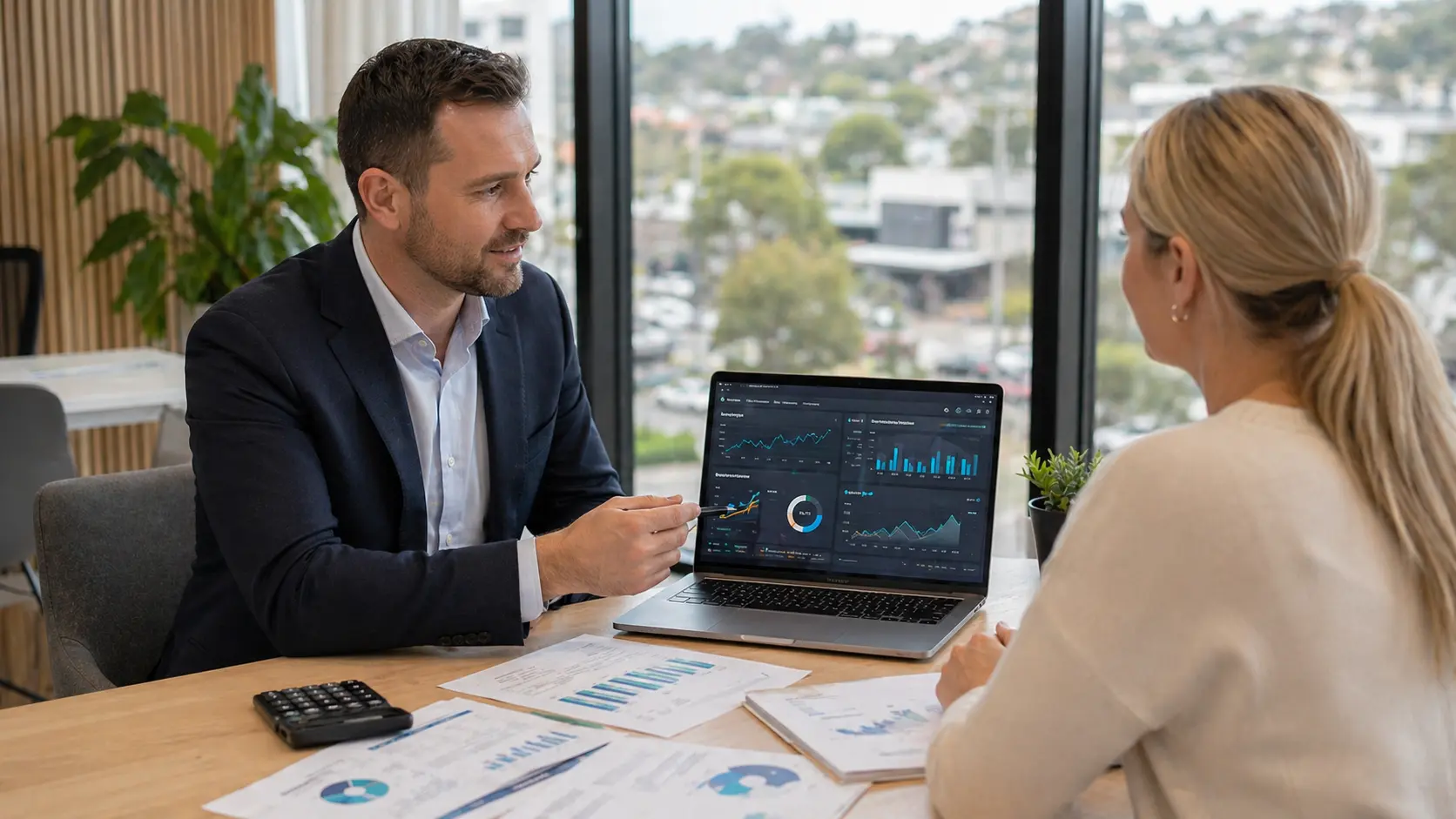 Accountant in Dandenong reviewing business cash flow, debt, and interest rate forecasts for 2026