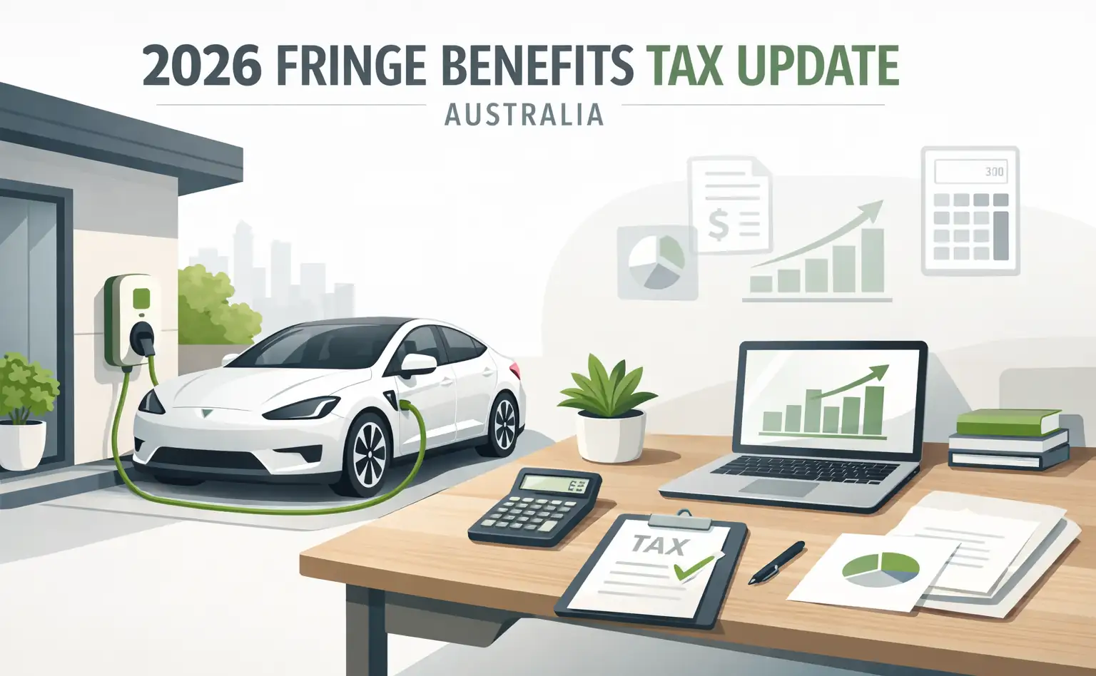 2026 FBT update explaining electric vehicle exemptions and home office rates in Australia